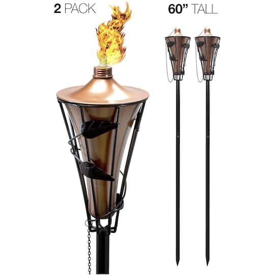 Sorbus 60" Matney Copper Outdoor Torches, 2ct.